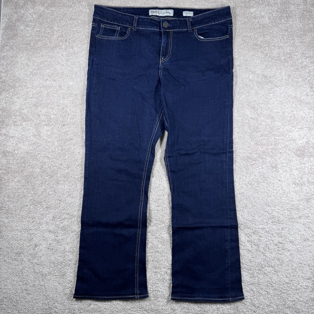 BKE Denim Dakota Jeans Womens Size 34L Blue Denim‎ Dark Wash Designer Buckle